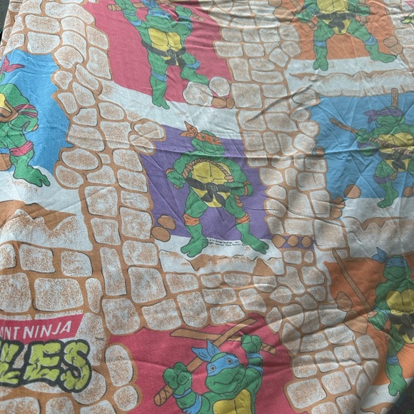Vintage twin Teenage Mutant Ninja Turtles flat sheet - Picture 6 of 12